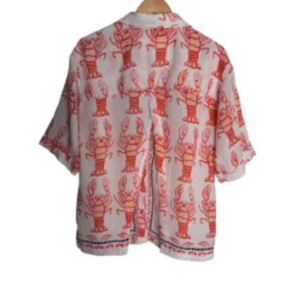 Anthropologie Lobster Essential Gauzy Shirt Small - Picture 5 of 6